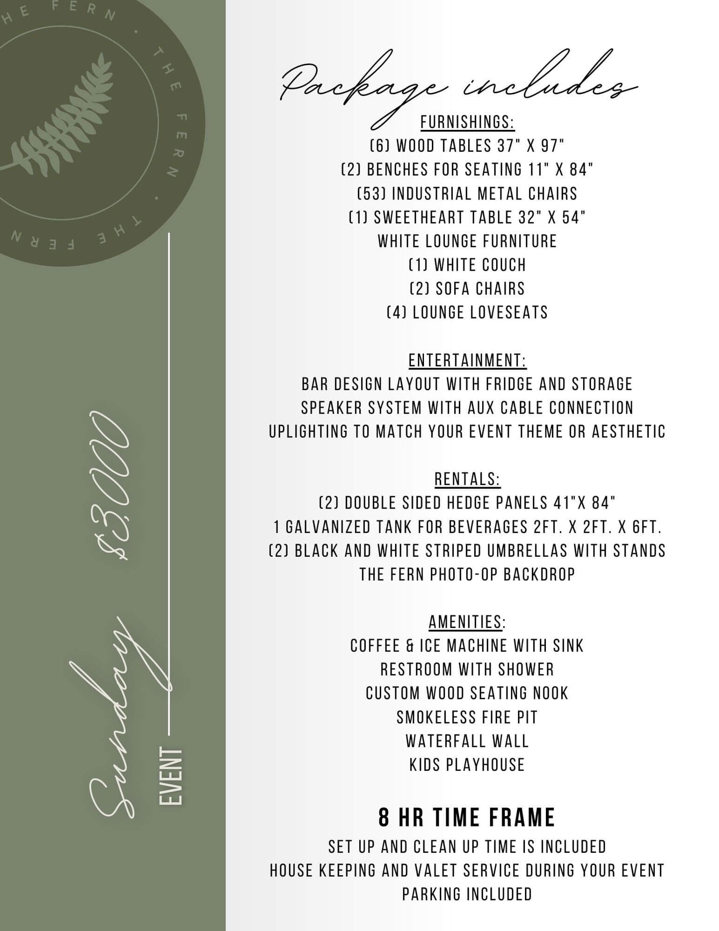 Sunday event package