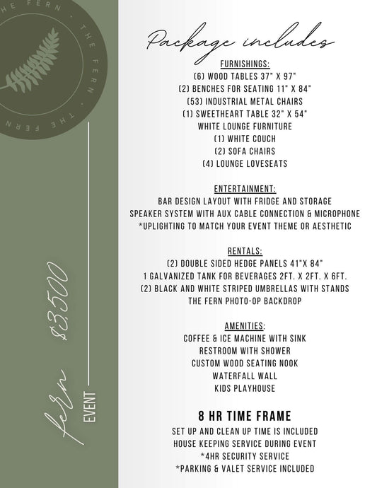 Fern event package